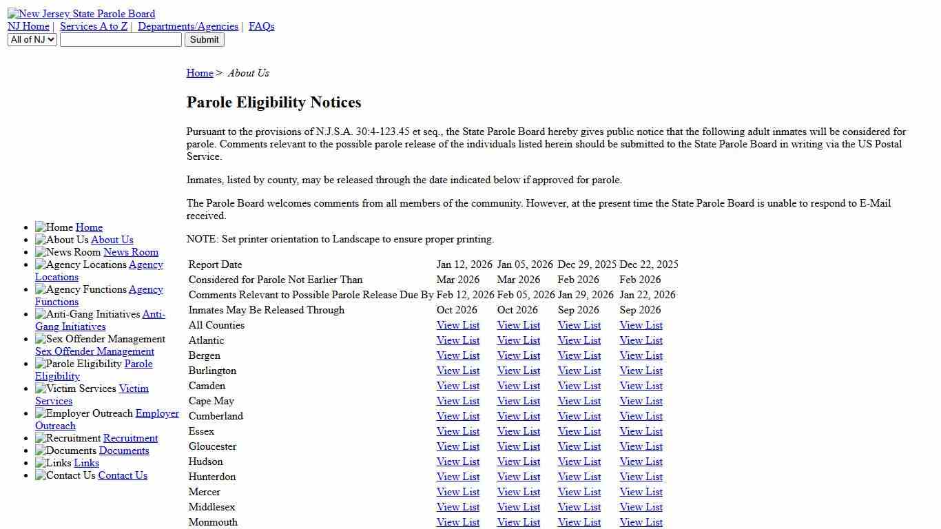 New Jersey State Parole Board | About Us